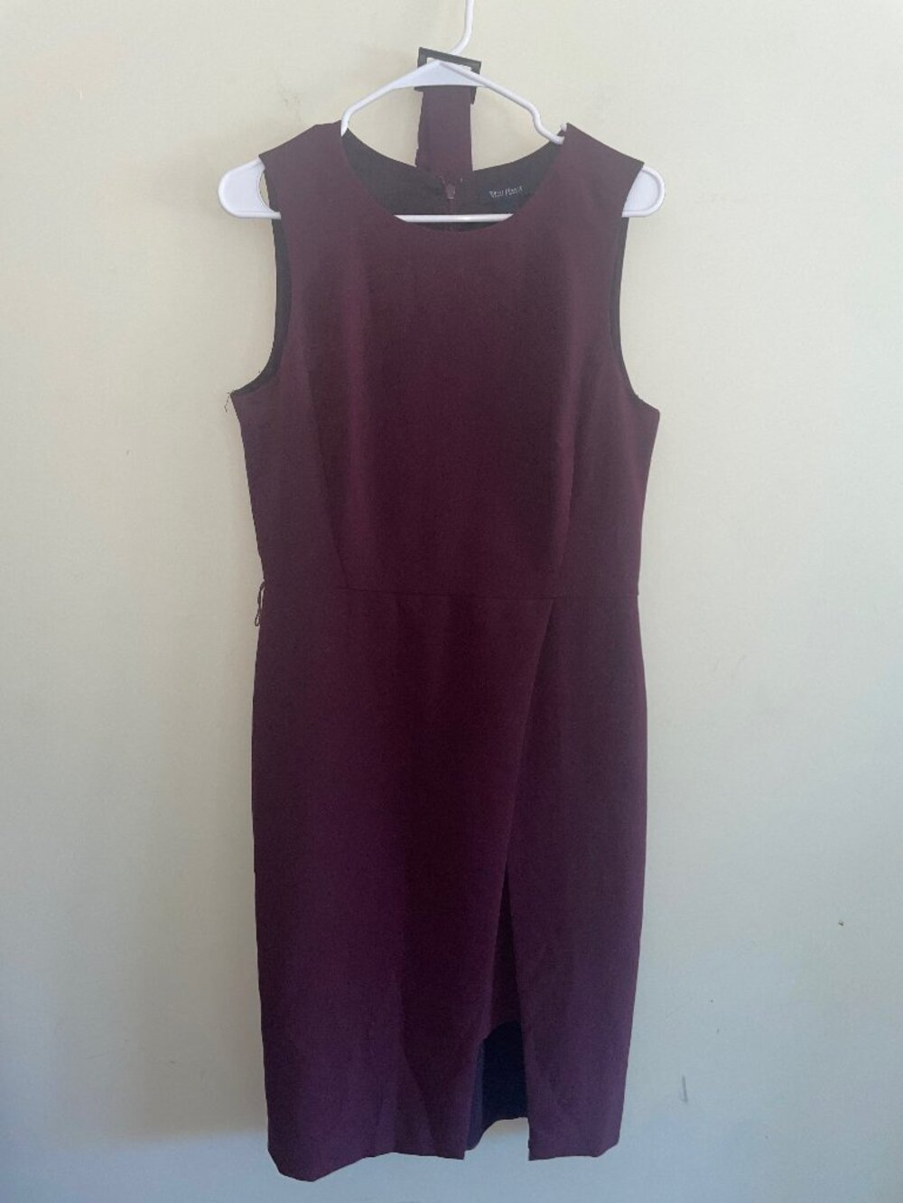 White House Black Market Burgundy Sheath Dress Size 12